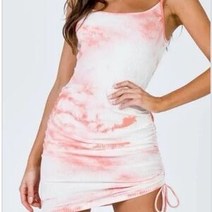Princess Polly Pink and White Ribbed Dress